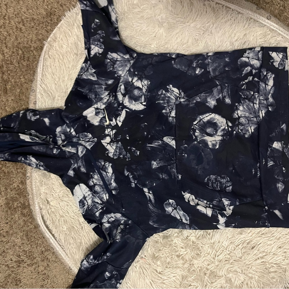 Navy and White Tie-Dye Top